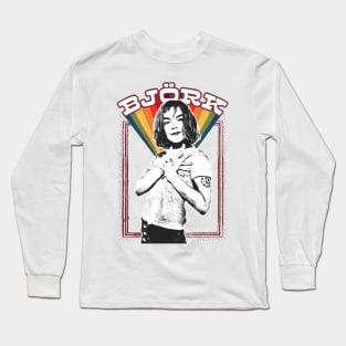 Björk / Vintage Style Aesthetic Fan Art Design Long Sleeve T-Shirt